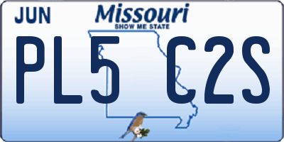 MO license plate PL5C2S