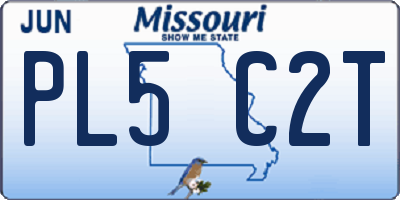 MO license plate PL5C2T