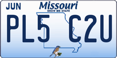 MO license plate PL5C2U