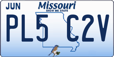 MO license plate PL5C2V
