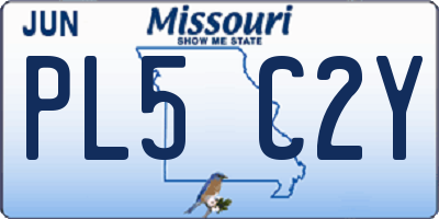 MO license plate PL5C2Y