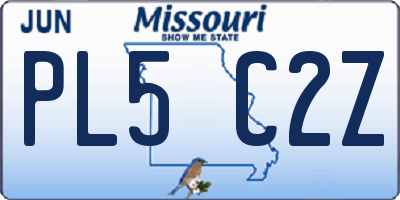 MO license plate PL5C2Z