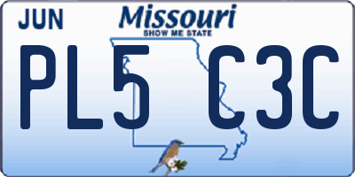 MO license plate PL5C3C