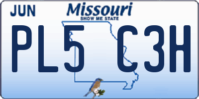 MO license plate PL5C3H