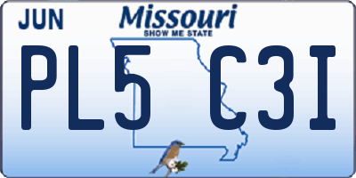MO license plate PL5C3I