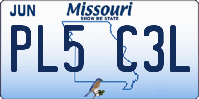 MO license plate PL5C3L