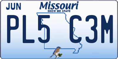 MO license plate PL5C3M