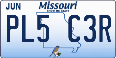 MO license plate PL5C3R