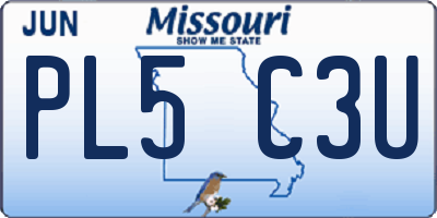 MO license plate PL5C3U
