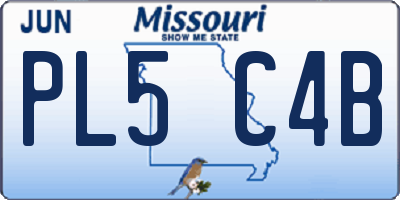 MO license plate PL5C4B