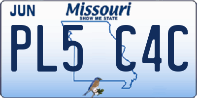 MO license plate PL5C4C