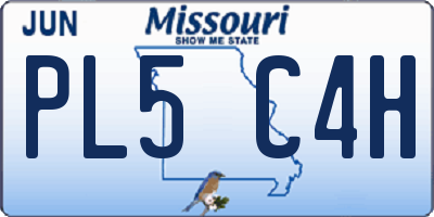MO license plate PL5C4H