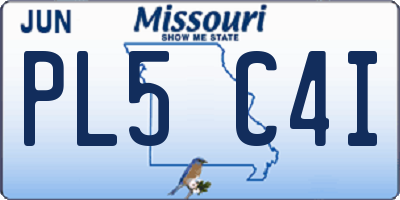 MO license plate PL5C4I