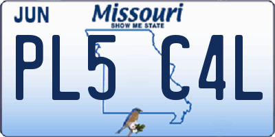 MO license plate PL5C4L