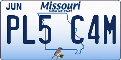 MO license plate PL5C4M