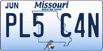MO license plate PL5C4N