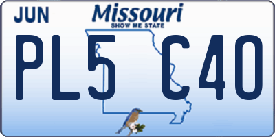 MO license plate PL5C4O