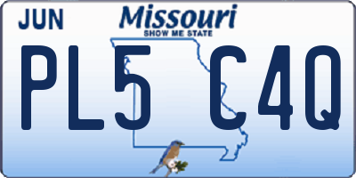 MO license plate PL5C4Q