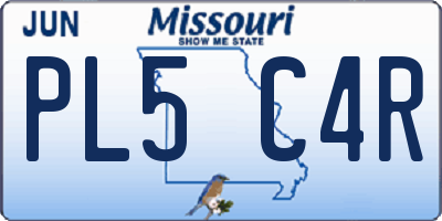 MO license plate PL5C4R