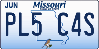 MO license plate PL5C4S