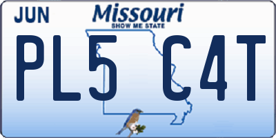 MO license plate PL5C4T