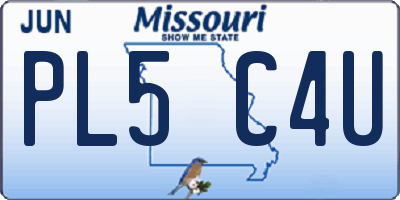 MO license plate PL5C4U