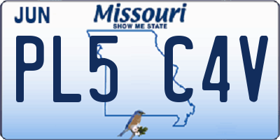 MO license plate PL5C4V