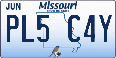 MO license plate PL5C4Y
