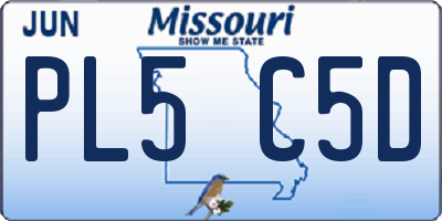 MO license plate PL5C5D