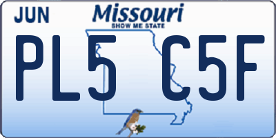 MO license plate PL5C5F