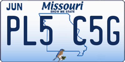 MO license plate PL5C5G