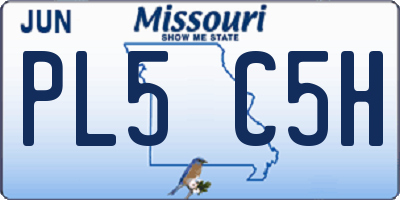 MO license plate PL5C5H