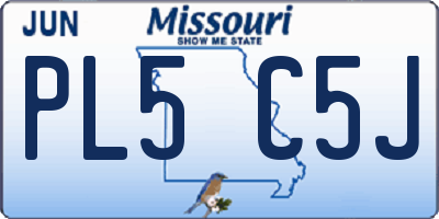MO license plate PL5C5J