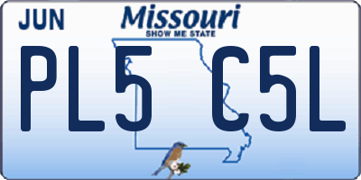 MO license plate PL5C5L