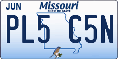 MO license plate PL5C5N