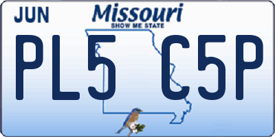 MO license plate PL5C5P