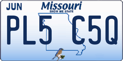 MO license plate PL5C5Q