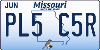 MO license plate PL5C5R