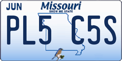 MO license plate PL5C5S