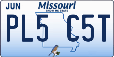 MO license plate PL5C5T