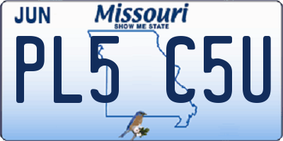MO license plate PL5C5U