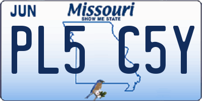 MO license plate PL5C5Y