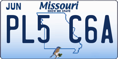 MO license plate PL5C6A