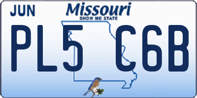 MO license plate PL5C6B