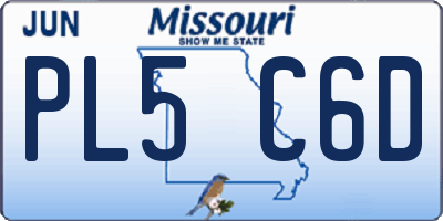 MO license plate PL5C6D