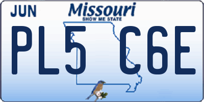 MO license plate PL5C6E