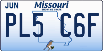 MO license plate PL5C6F