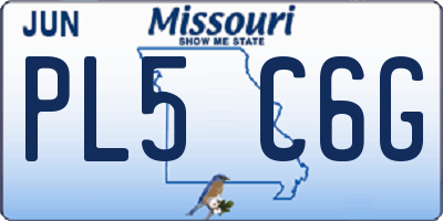 MO license plate PL5C6G