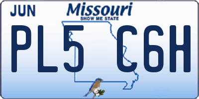 MO license plate PL5C6H
