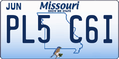 MO license plate PL5C6I